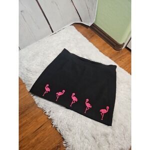 Attyre Skort Women's Black, Pink Beaded Flamingo Tennis Golf Resort SZ 8P